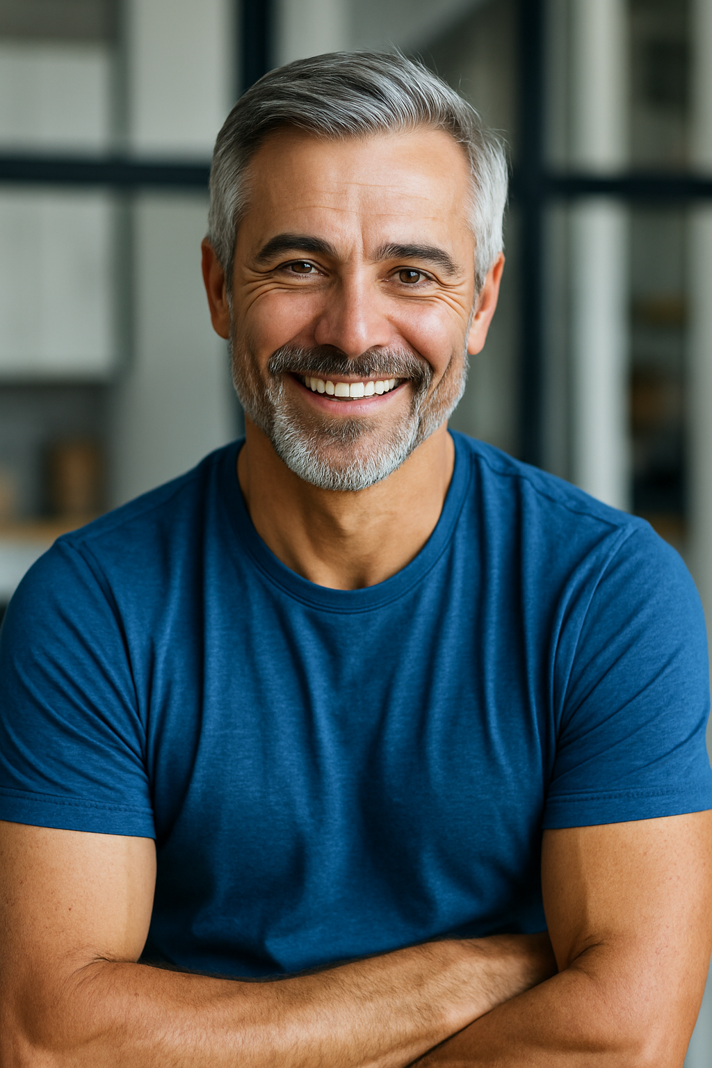 Confident man smiling